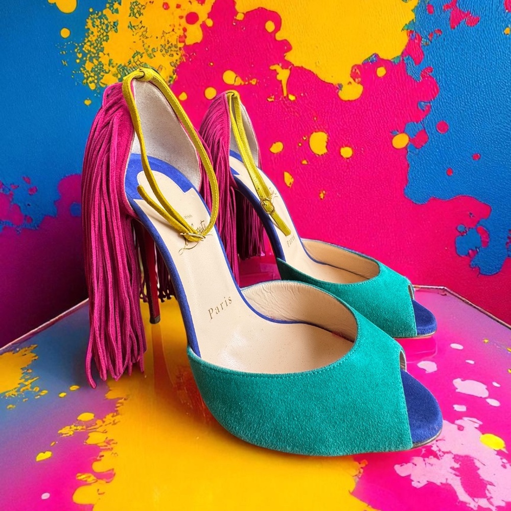 Multicolor Suede Heels